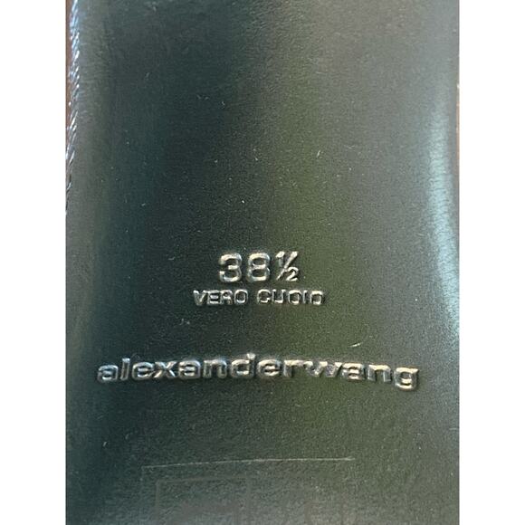 Alexander Wang Lucienne 65 Strappy Slide Sandals Leather Metallic Silver 38.5 - Picture 13 of 15